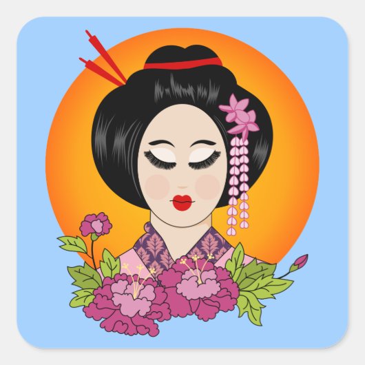 花の巨乳シール スクエアシール (正面)