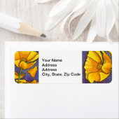 花の差出人住所ラベル、ラインフローラポピー。 ラベル (インサイチュ)