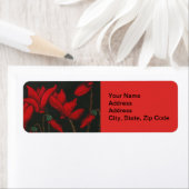 花の差出人住所ラベル、赤いシクラメン。 ラベル (インサイチュ)