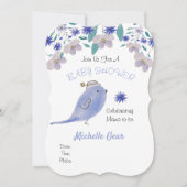 花の帽子をかぶったかわいい青いスズメ (正面)