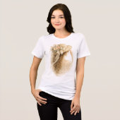 花の帽子をかぶった女性 トライブレンドTシャツ (正面全面)