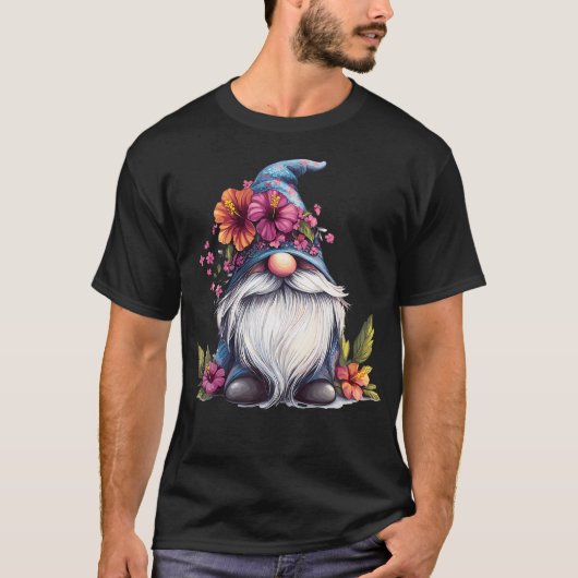 花の帽子をかぶった気まぐれな小人 Tシャツ (正面)