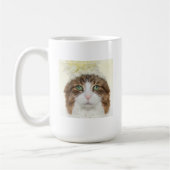 花の帽子を持つ猫 コーヒーマグカップ (左)
