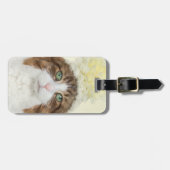 花の帽子を持つ猫 ラゲッジタグ (正面横)