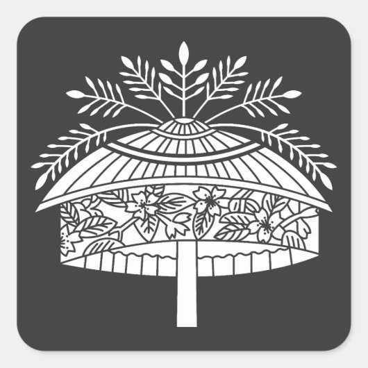 花の帽子 スクエアシール (正面)
