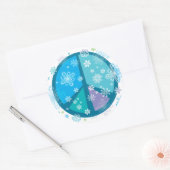 花の平和のサインのシール ラウンドシール (封筒)