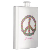 花の平和の記号パーソナライズされた フラスク (右)