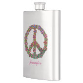 花の平和の記号パーソナライズされた フラスク (左)
