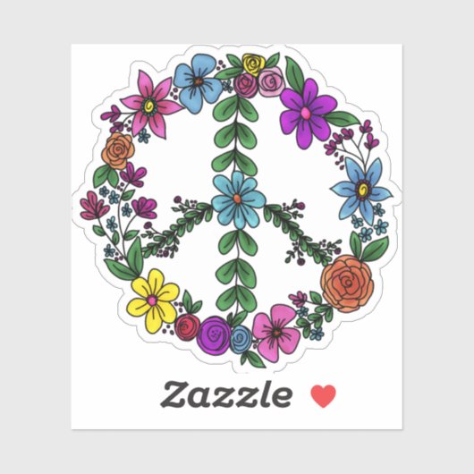 花の平和サイン シール (シート)