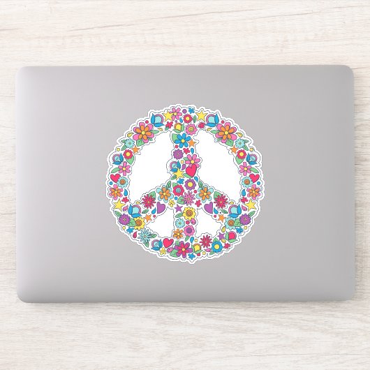 花の平和サイン シール (コンピューター)