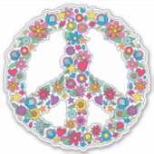 花の平和サイン シール (正面)