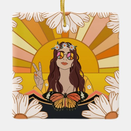 花の平和 セラミックオーナメント (正面)