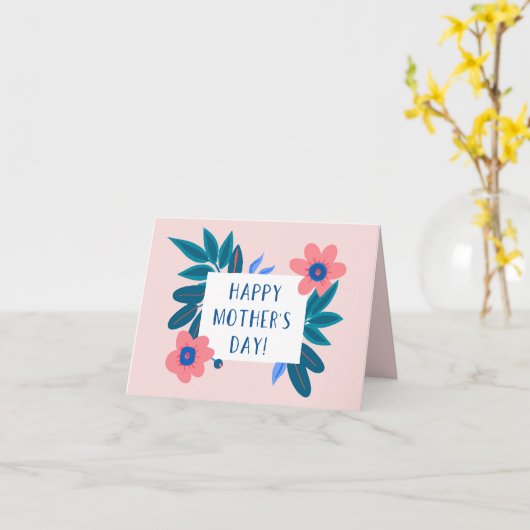 花の幸せな母の日 カード (黄色い花)