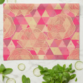 花の幾何学的なパターン キッチンタオル (折り畳み)