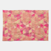 花の幾何学的なパターン キッチンタオル (横)