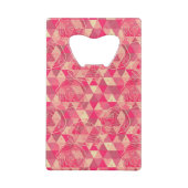 花の幾何学的なパターン クレジットカード栓抜き (裏面)