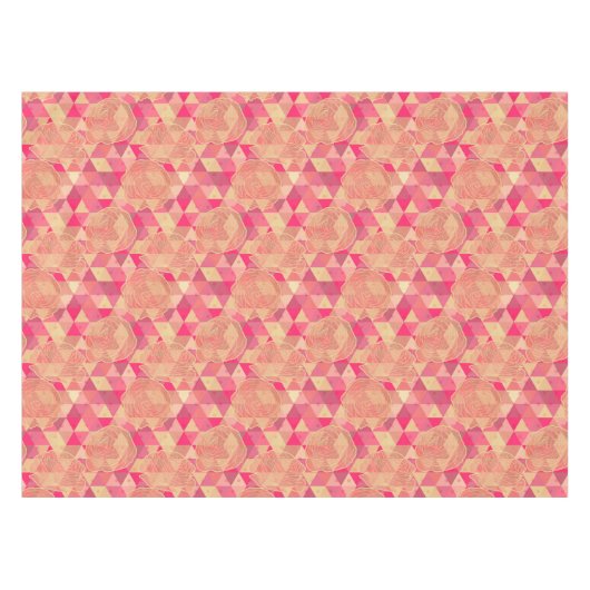 花の幾何学的なパターン テーブルクロス (正面(横))