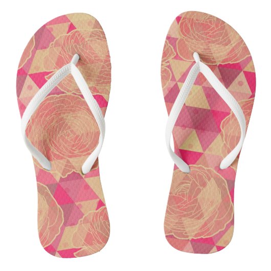 花の幾何学的なパターン ビーチサンダル (ソール)