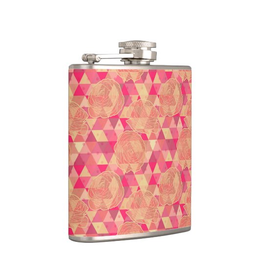 花の幾何学的なパターン フラスク (右)