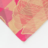 花の幾何学的なパターン フリースブランケット (角)