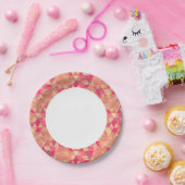 花の幾何模様 ペーパープレート (パーティー)