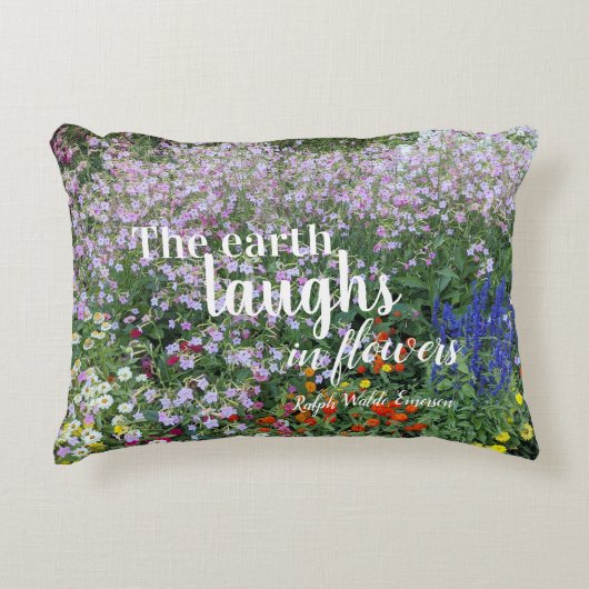 花の庭で地球が笑うフローラ アクセントクッション (正面)