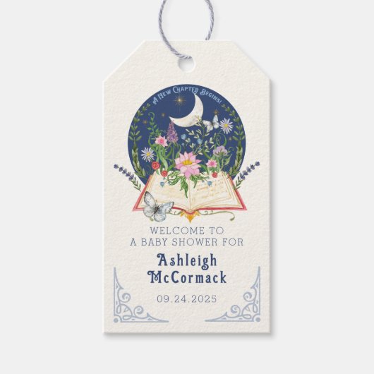 花の庭で新しい章が月を読み始める ギフトタグ (正面)