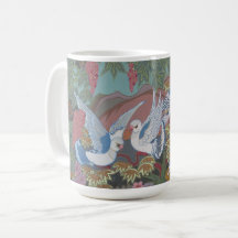 花の庭で様式化された鳩