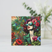 花の庭で美しい女性 シーズンカード (スタンド正面)