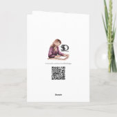 花の庭で霜降りの田舎猫誕生日 カード (裏面)