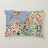 花の庭にオリエンタル鳥チノワセリーブルー アクセントクッション (裏面)