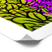 花の庭のアフリカの夕日 ポスター (角)