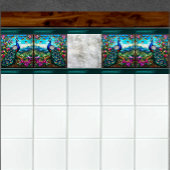 花の庭の中の美しい孔雀2 タイル