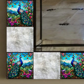 花の庭の中の美しい孔雀2 タイル