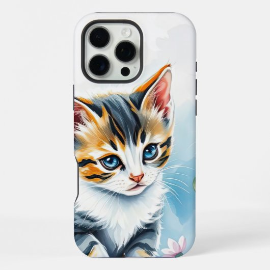 花の庭の子猫 iPhoneケース (裏面)