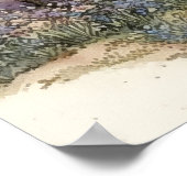 花の庭の母のヴィンテージ水色 ポスター (角)