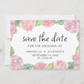 花の庭の水色の花。フローラ結婚の セーブザデート (正面)