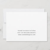 花の庭の水色の花。フローラ結婚の セーブザデート (裏面)