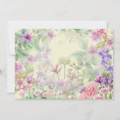 花の庭の水色の誕生日 招待状 (裏面)