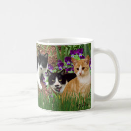 花の庭の猫たち / フォトコラージュ コーヒー コーヒーマグカップ