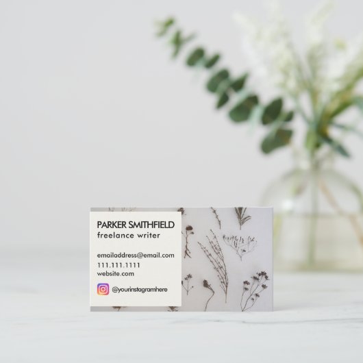 花の庭の素朴な花の会合媒体 名刺 (スタンド正面)