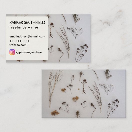 花の庭の素朴な花の会合媒体 名刺 (正面/裏面)