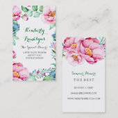 花の庭の絵を描かれる植物の花のSucculents 名刺 (正面/裏面)