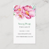 花の庭の絵を描かれる植物の花のSucculents 名刺 (裏面)