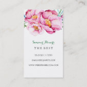 花の庭の絵を描かれる植物の花のSucculents 名刺 (裏面)