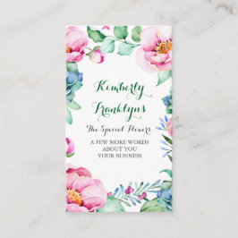 花の庭の絵を描かれる植物の花のSucculents 名刺