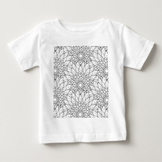 花の庭の落書き ベビーTシャツ (正面)