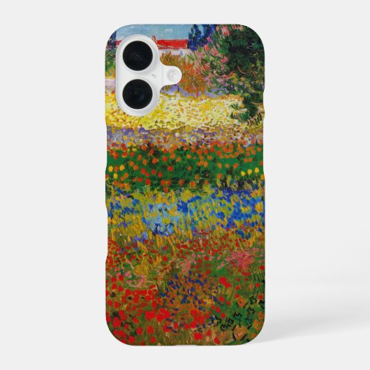 花の庭園、ゴッホ iPhone 16ケース (裏面)