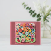 花の庭 |紙アート ポストカード (スタンド正面)