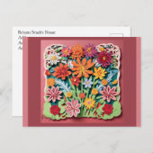 花の庭 |紙アート ポストカード (正面/裏面)
